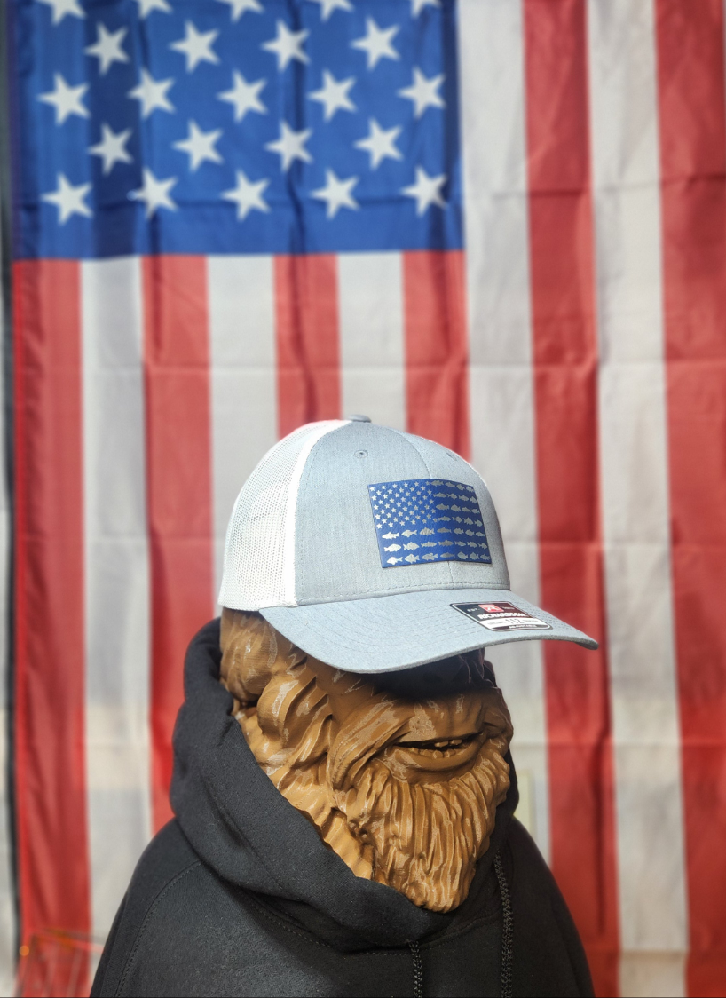 american flag fishing pole hat Fishing Flag Hat – CK CUSTOMS LLC
